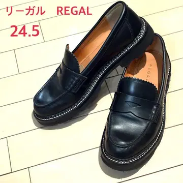 리걸 REGAL 24.5 로퍼 통굽 천연 가죽 블랙