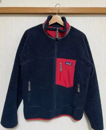 patagonia 플리스 자켓 S 네이비/레드