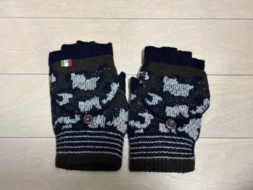 오로비안코 후드 부착 니트 장갑