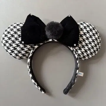 디즈니 하운드투스 체크 패턴 머리띠 3시간만 사용