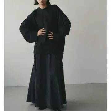 스타일 믹서 하이 라인 콤비네이션 원피스 M 셋업 블랙