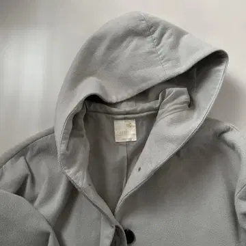 earth 그레이 후드 부착 롱 코트