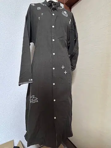 자수 셔츠 원피스