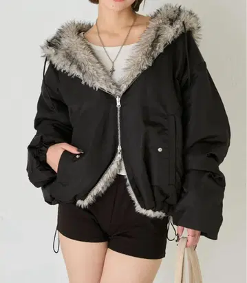 2WAY 리버서블 퍼 블루종