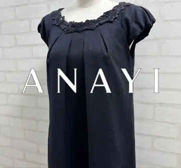 새상품급 ANAYI 블랙 무릎 기장 원피스 반팔 일본제