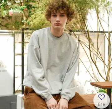 bonbon 맨투맨 B5005 그레이 블랙 2장 세트 L 사이즈