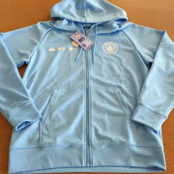 W 새상품 맨체스터 시티 긴팔 지퍼 후드티 사이즈 L 색스 남성용