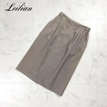 새상품급 레리안 허리 체인 자수 턱 스커트 브라운 11*HD1070