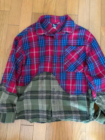 새상품급 go slow caravan 체크 절개 긴팔 셔츠