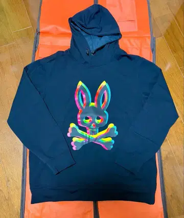 PSYCHOBUNNY 네온 버니 프린트 후드티 네이비 L~XL