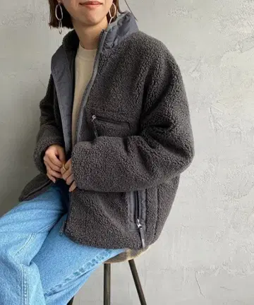 GYMPHLEX 짐플렉스 COZY LIGHT 보아 플리스 블루종