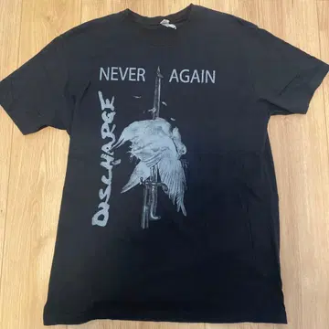 DISCHARGE NEVER AGAIN 티셔츠 L