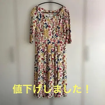 Shilla 꽃무늬 7부 소매 원피스 사이즈 L