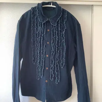 45rpm 인디고 프릴 블라우스