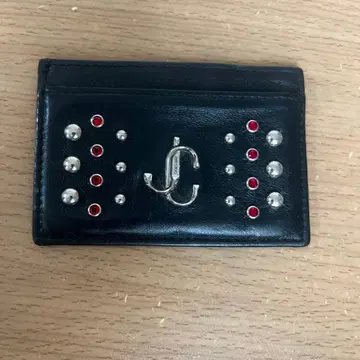 지미추 블랙 카드 케이스 스터드 장식