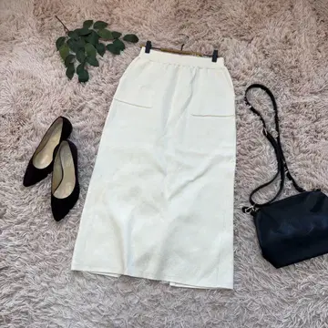 6931 그린 라벨 릴랙싱 니트 롱 스커트/타이트/아이보리