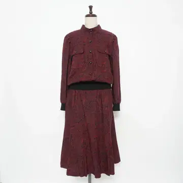 레리안 페이즐리 무늬 셋업 블루종 스커트 빨간색 13+*LD391