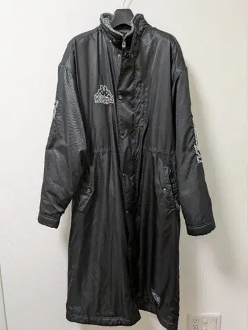 카파 벤치 코트 롱 기장 블랙 L 보아 안감 방한
