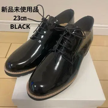 Recipe 에나멜 레이스업 슈즈 미사용 새상품 23cm 블랙