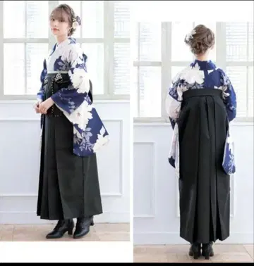 졸업식 하카마 하카마 5세트 하카마 2자락 소매 기모노