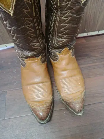 60s 70s usa제 웨스턴 부츠 브라운 탄