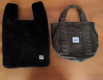 Lee 퍼 토트백 블랙&그린 계열