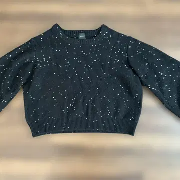 Spick and Span 스팽글 숏 기장 니트 블랙