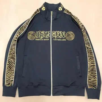 RASEN 저지 트랙 자켓 레오파드 무늬 문장