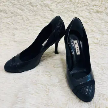 DIANA 다이애나 라운드토 펌프스 블랙 라메 24.0cm