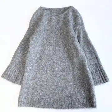2024AW 새상품급 러그나문 알파카 샤기 미니 원피스 그레이