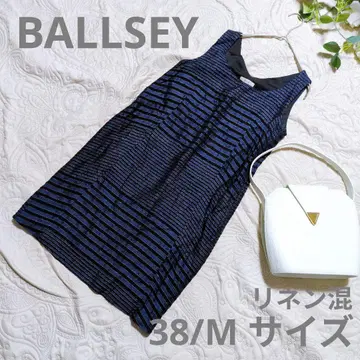 [ BALLSEY ] 린넨 혼방 38/M 슬리브리스 원피스 보더