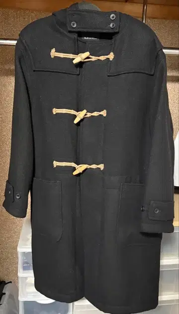 그린 레이블 릴랙싱 더플 코트 블랙