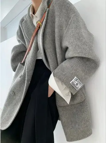 더블 브레스트 울 블렌드 코트 GYPSOPHILA