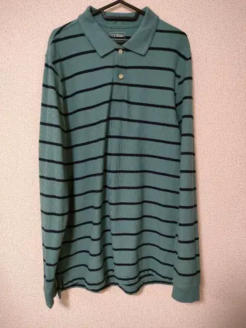 미사용 새상품 LLBean 긴팔 보더 피케 셔츠