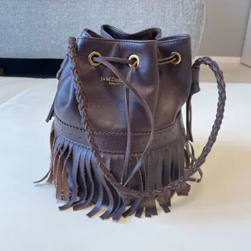 J&M DAVIDSON 브라운 프린지 버킷 백