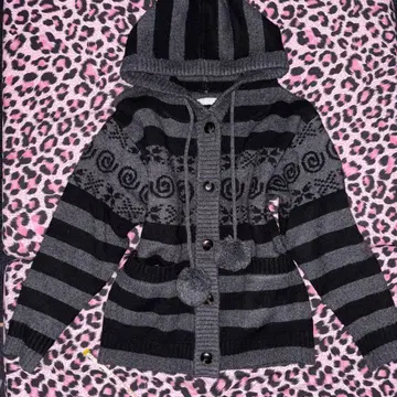 y2k 그런지 후드티 TRALALA 후드티 니트 모리걸 헤이세이