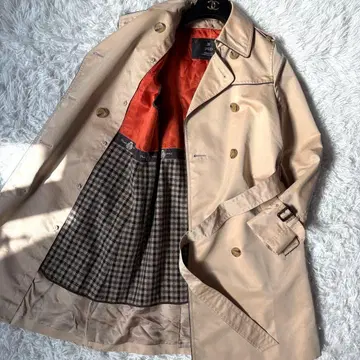 레어 이네드 트렌치코트 파이핑 라이너 체크 2way 베이지
