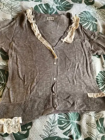 새상품급 SM2 레이스 린넨 코튼 가디건