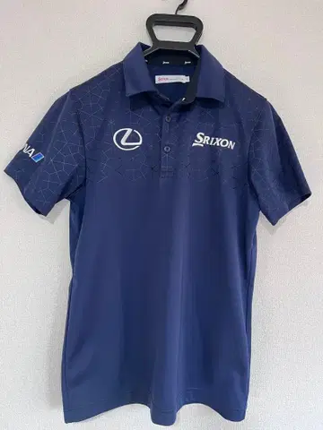 마쓰야마 히데키 모델 반팔 피케 셔츠 스릭슨 데상트 렉서스 네이비