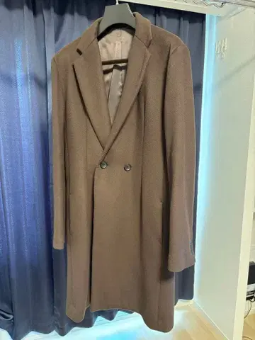 Lui's 브라운 더블 브레스트 롱 코트