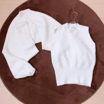 아심 acym 니트 앙상블 세트 볼레로 슬리브리스 레어 인기