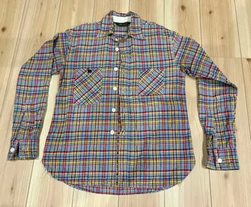 FOB FACTOY 체크 무늬 긴팔 플란넬 셔츠 M