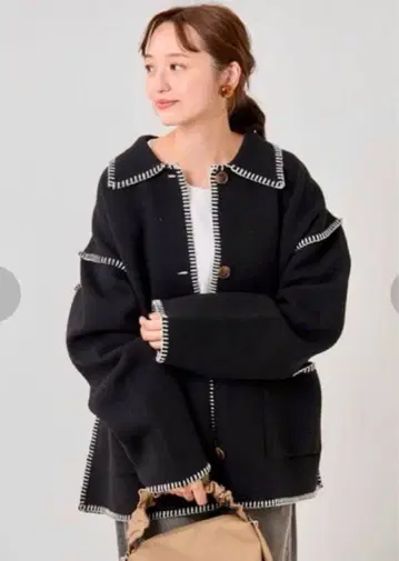 FREAK'S STORE 담요 스티치 니트 자켓