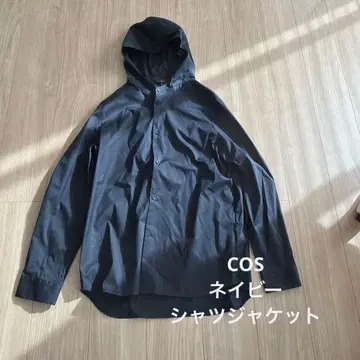 새상품급 COS 윤기 나는 원단의 후드 부착 셔츠 자켓