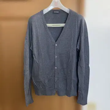 JOHN SMEDLEY 그레이 V넥 가디건 M 영국제