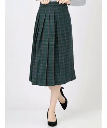 메리제니 merryjenny 벨트 체크 미디 스커트