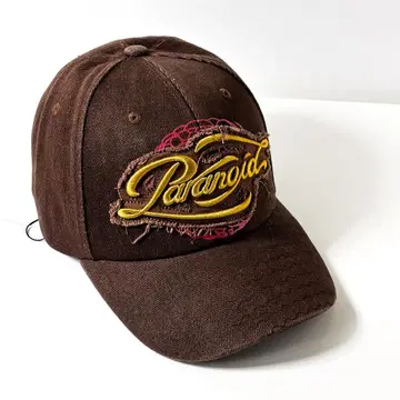 [ 미사용품 ] Paranoid 자수 로고 야구 모자 브라운