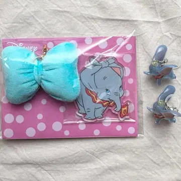 디즈니 덤보 세트 메지루시 액세서리 아크릴 키링 부착 마스코트 리본