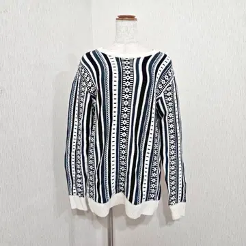 RAGEBLUE 총무늬 니트 스트라이프 ( M ) 보트넥 아크릴 울