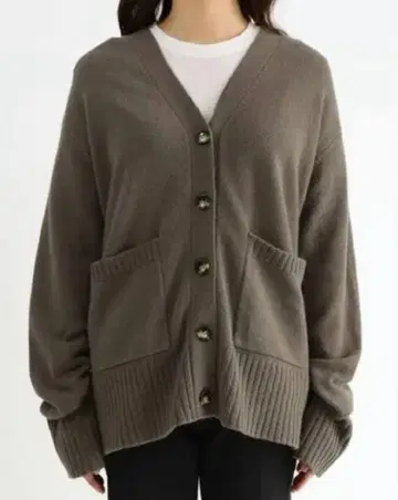 OUVRAGE CLASSE 가디건 브라운 울 100%